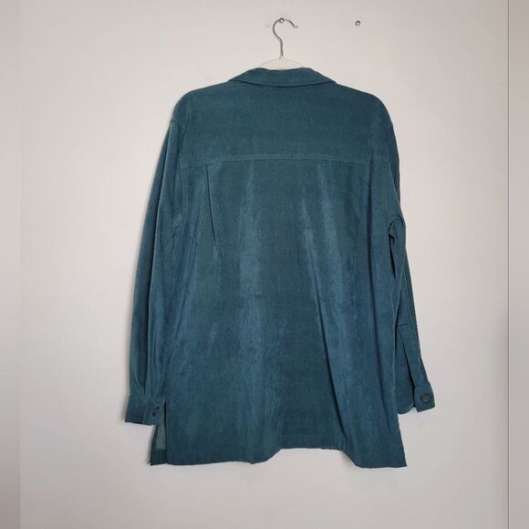 Vintage Classic Elements Stretch Chore Shirt Jacket Faux Suede Green Medium - Picture 10 of 13